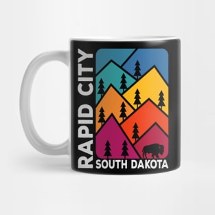 Rapid City South Dakota Vintage Mountains Bison Mug